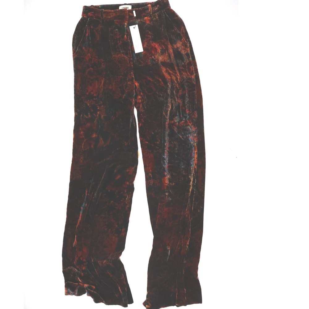 L'AGENCE Pilar Wide Leg Pant Multi Patchwork Paisley Velvet 2 NWT $395